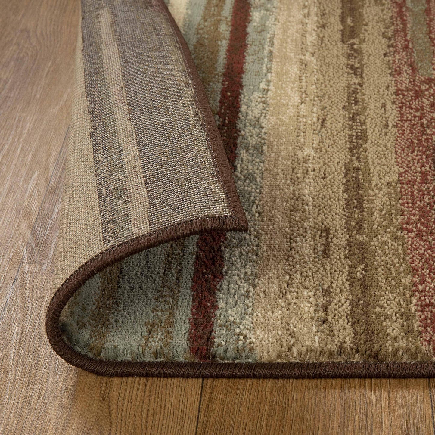 Superior Indoor Area Rug, Jute Backing, Striped Rugs for Entryway, Living Room, Kitchen Floors, Office, Plush Soft Floor Cover, Modern Abstract Rug, Fulgor Collection, 5' x 8', Beige Multi