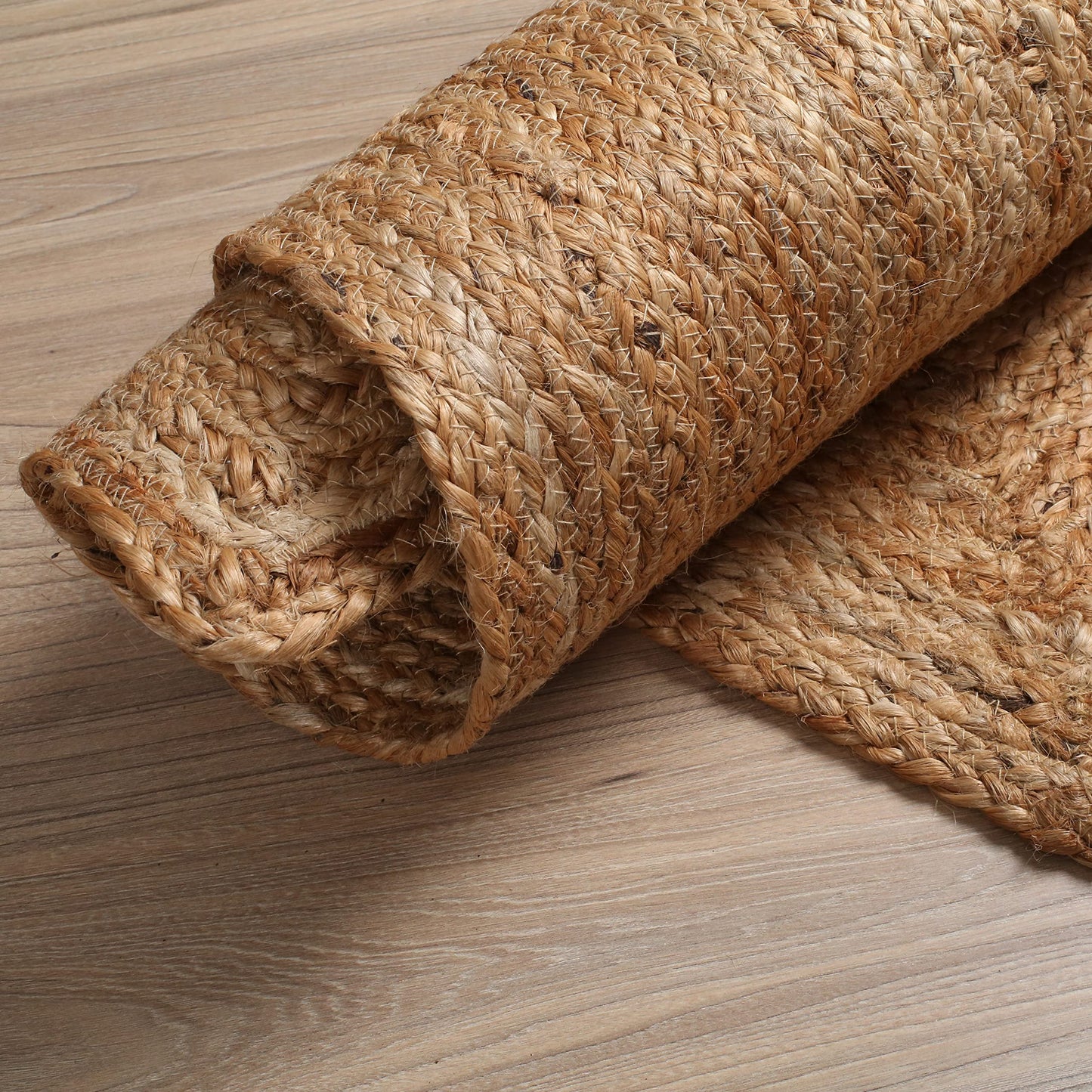 Hausattire Hand Woven Jute Braided Rug, 3'x5' – Natural, Reversible Boho Entry Area Rugs for Kitchen, Living Room I Farmhouse Indoor Outdoor Decorative Floor Rug, 36x60 Inches