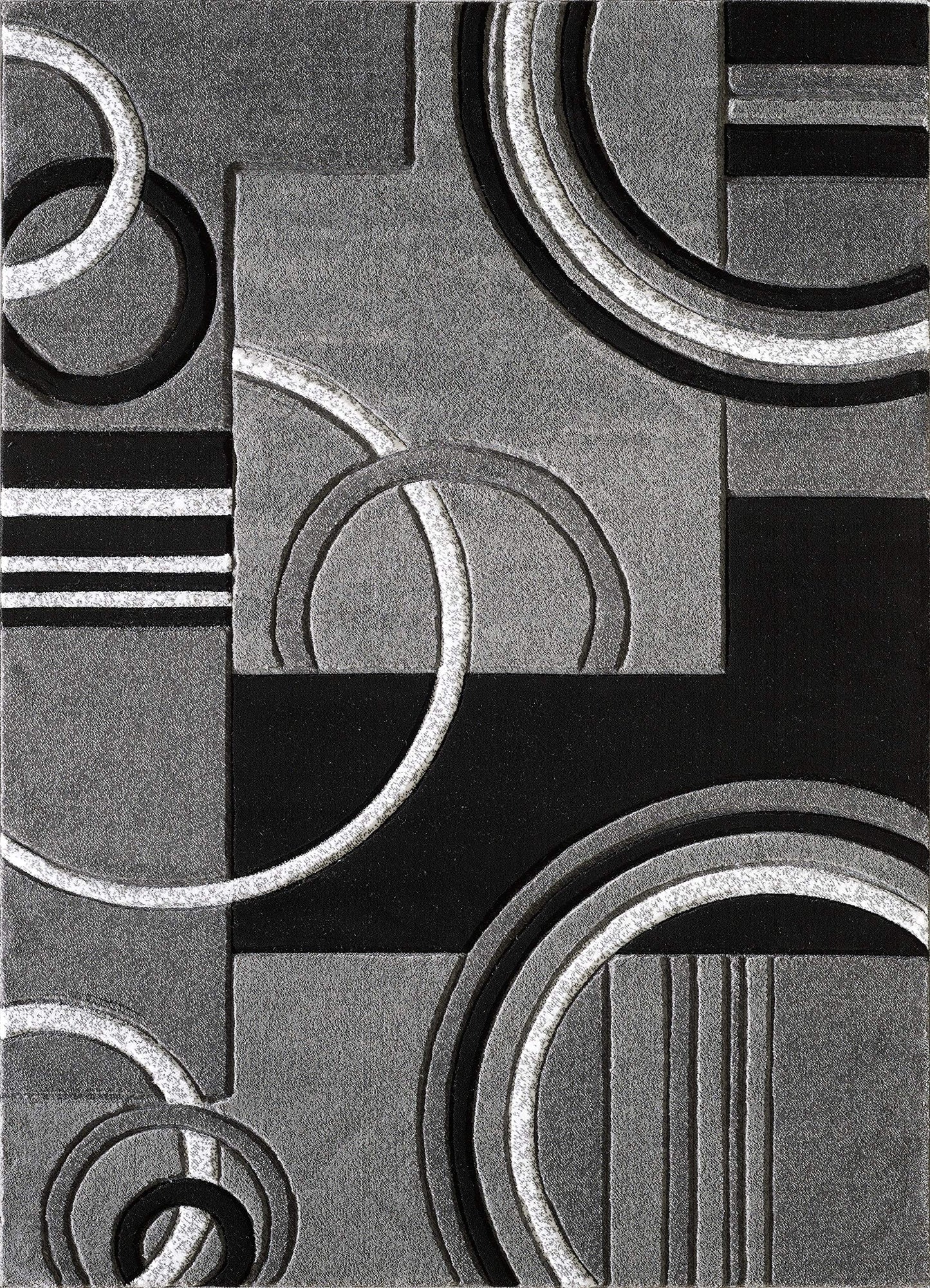 GLORY RUGS Area Rug Modern 5x7 Grey Soft Hand Carved Contemporary Floor Carpet with Premium Fluffy Texture for Indoor Living Dining Room and Bedroom Area