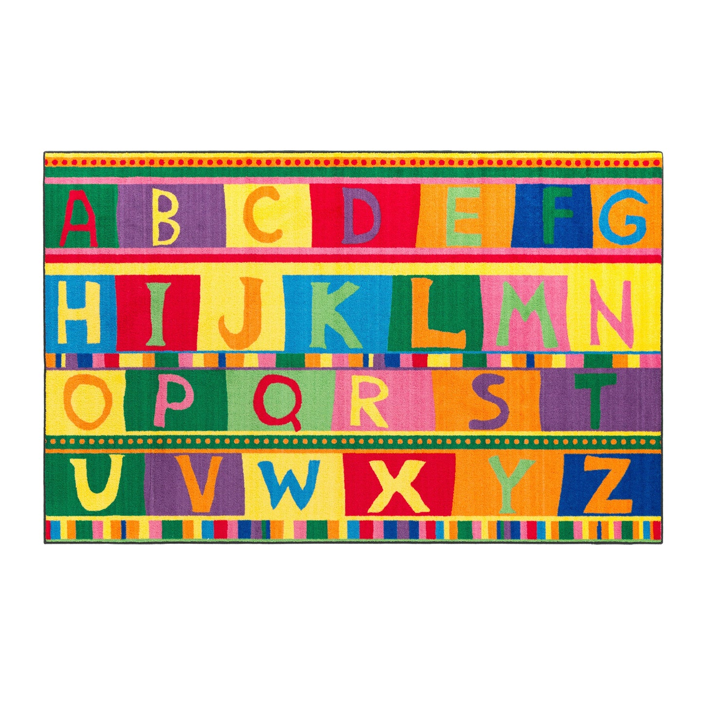 Flagship Carpets ABC Tapestry Machine Washable Educational Rug for Childrens Classroom, Home Learning and Playroom Rug or Children's Bedroom Carpet, 5' x 8', Multicolor