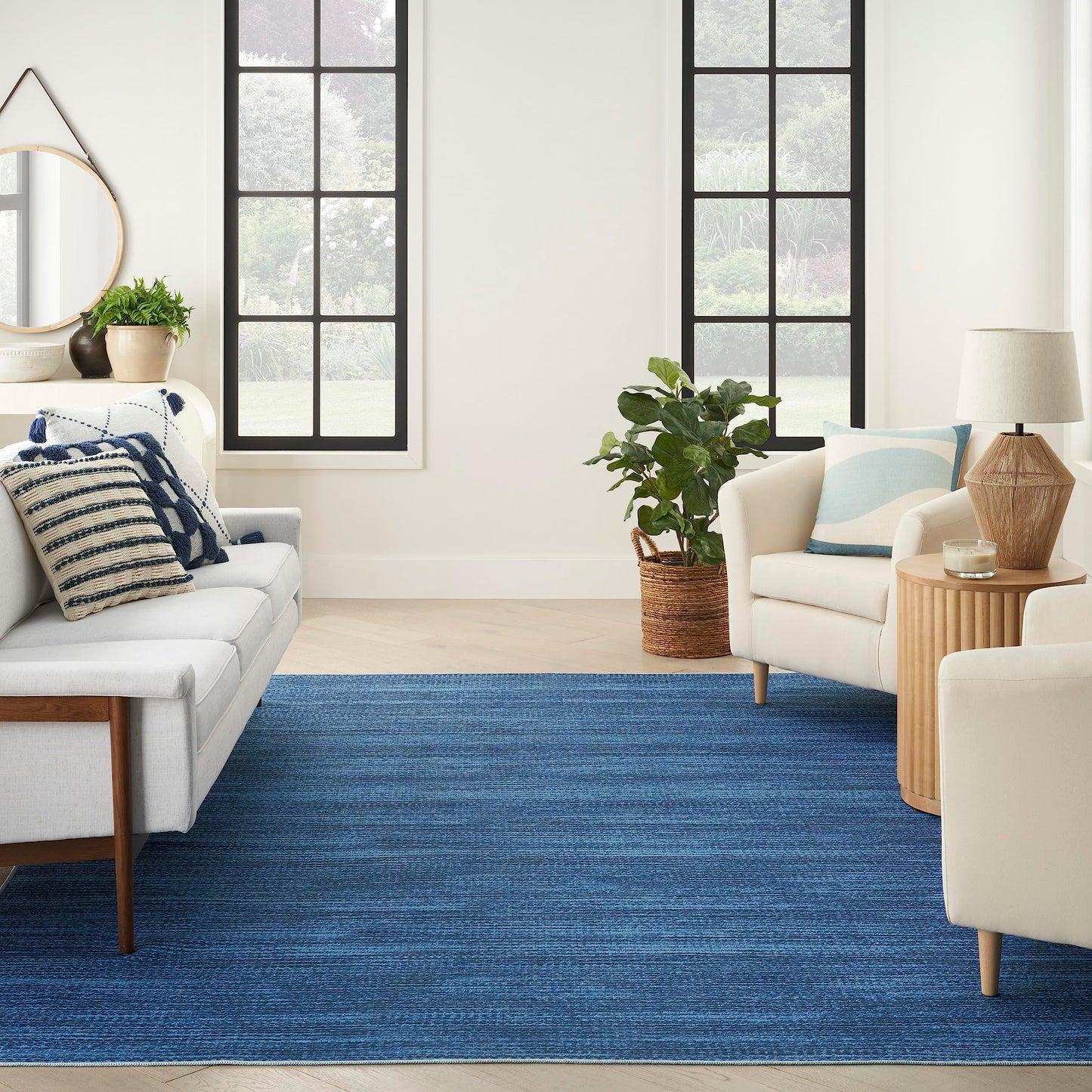 Nourison Home Nourison Washables Blue 8' x 10' Area Rug - Easy Clean, Non Shedding, Bed Room, Living Room, Dining Room, Kitchen (8' x 10')