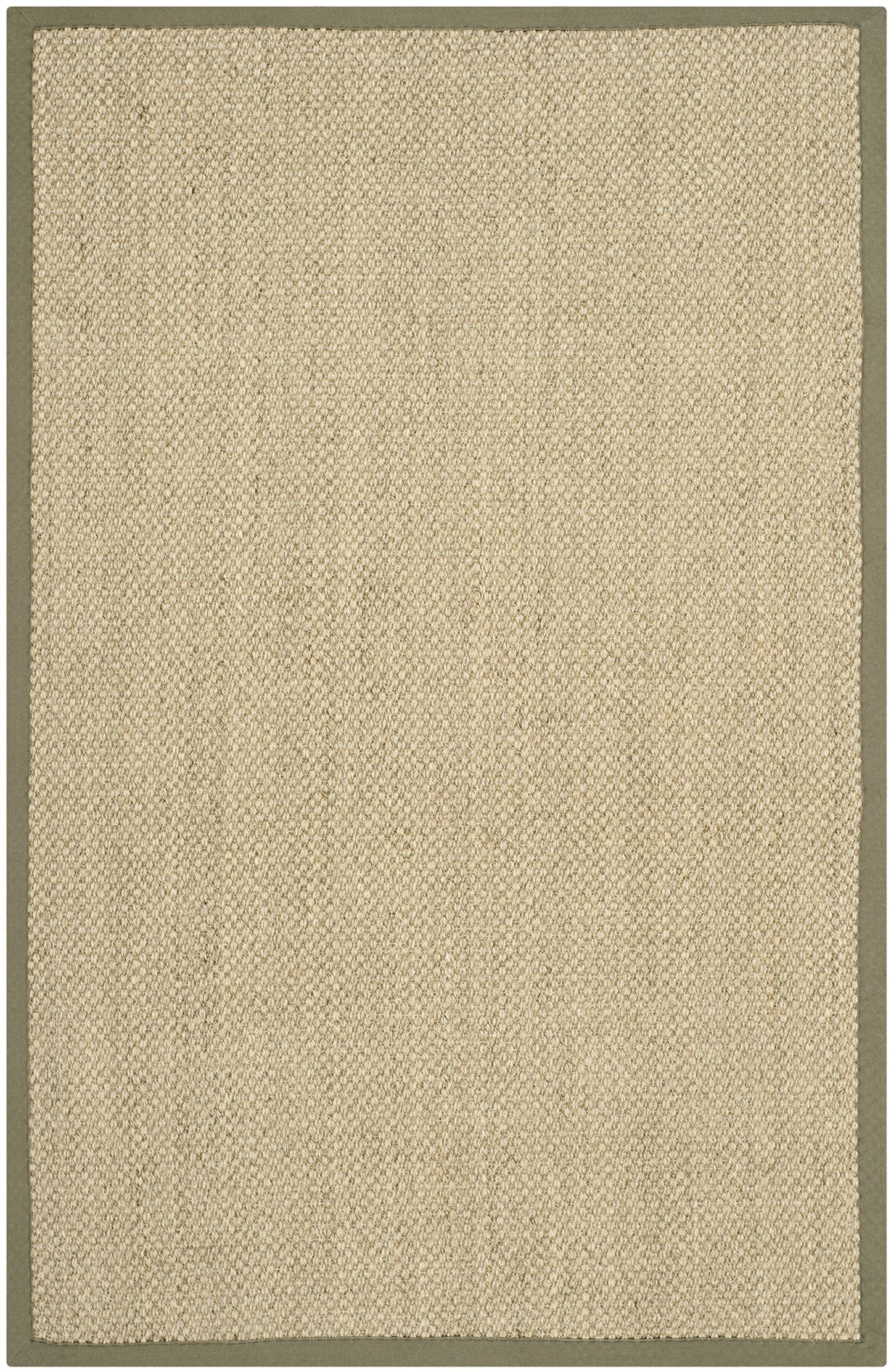 SAFAVIEH Area Rug 3x5 - Natural Fiber Collection - Natural & Green, Sisal, Woven Design with Border (NF443C)