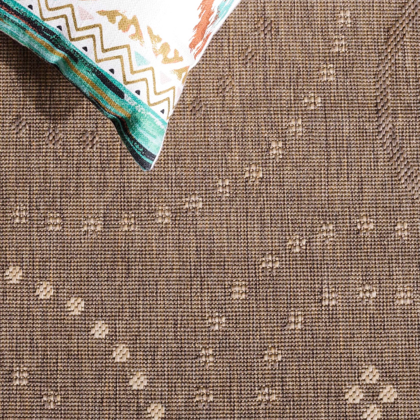SAFAVIEH Washable Rug Outdoor Courtyard Collection - 2'3" x 6'7" Runner, Brown & Natural, Non-Shedding & Easy Cleaning, Ideal for Patio, Entryway, Mudroom, Hallway, Kitchen (CY1906-3009)