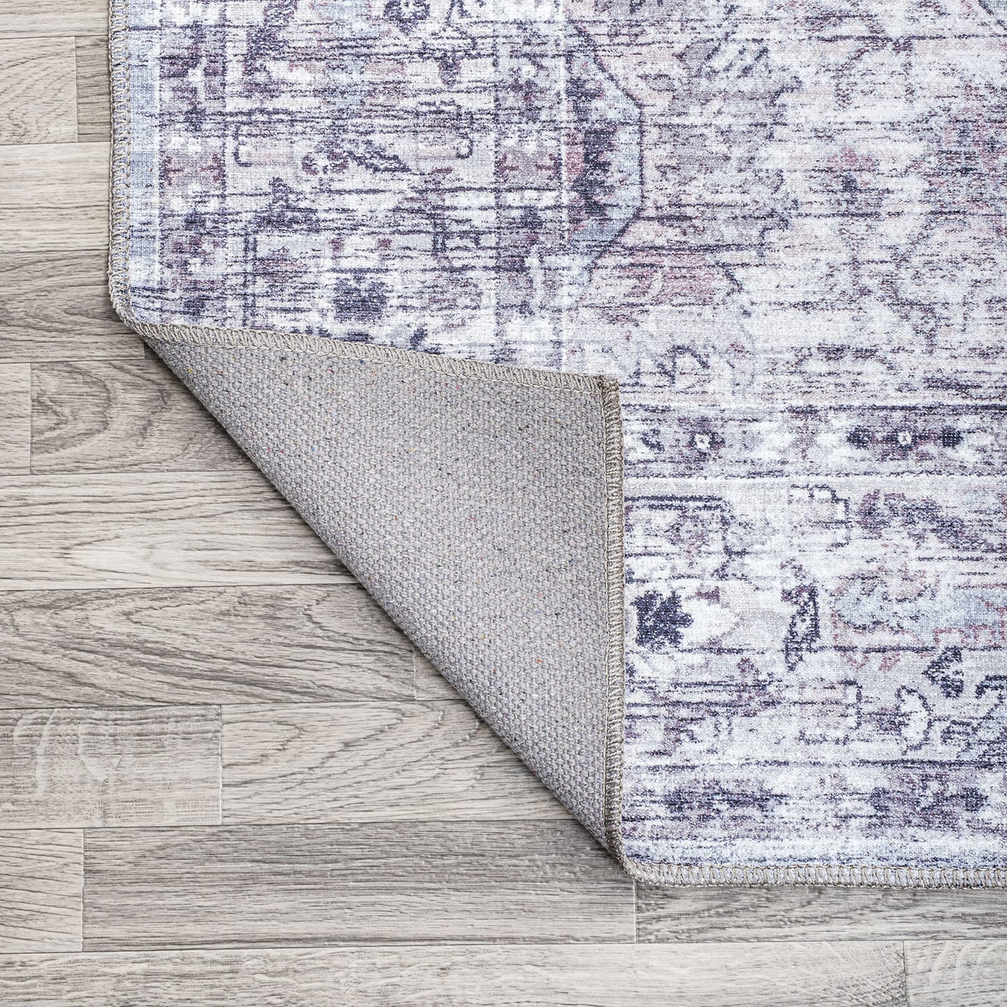 JONATHAN Y Machine Washable Gray/Purple Indoor Area Rug 4X6 ft, Didim Boho Medallion for Living Room, Bedroom, Kitchen, Office, Easy-Cleaning, High Traffic, Pet-Friendly, Non-Shedding (WSH102A-4)