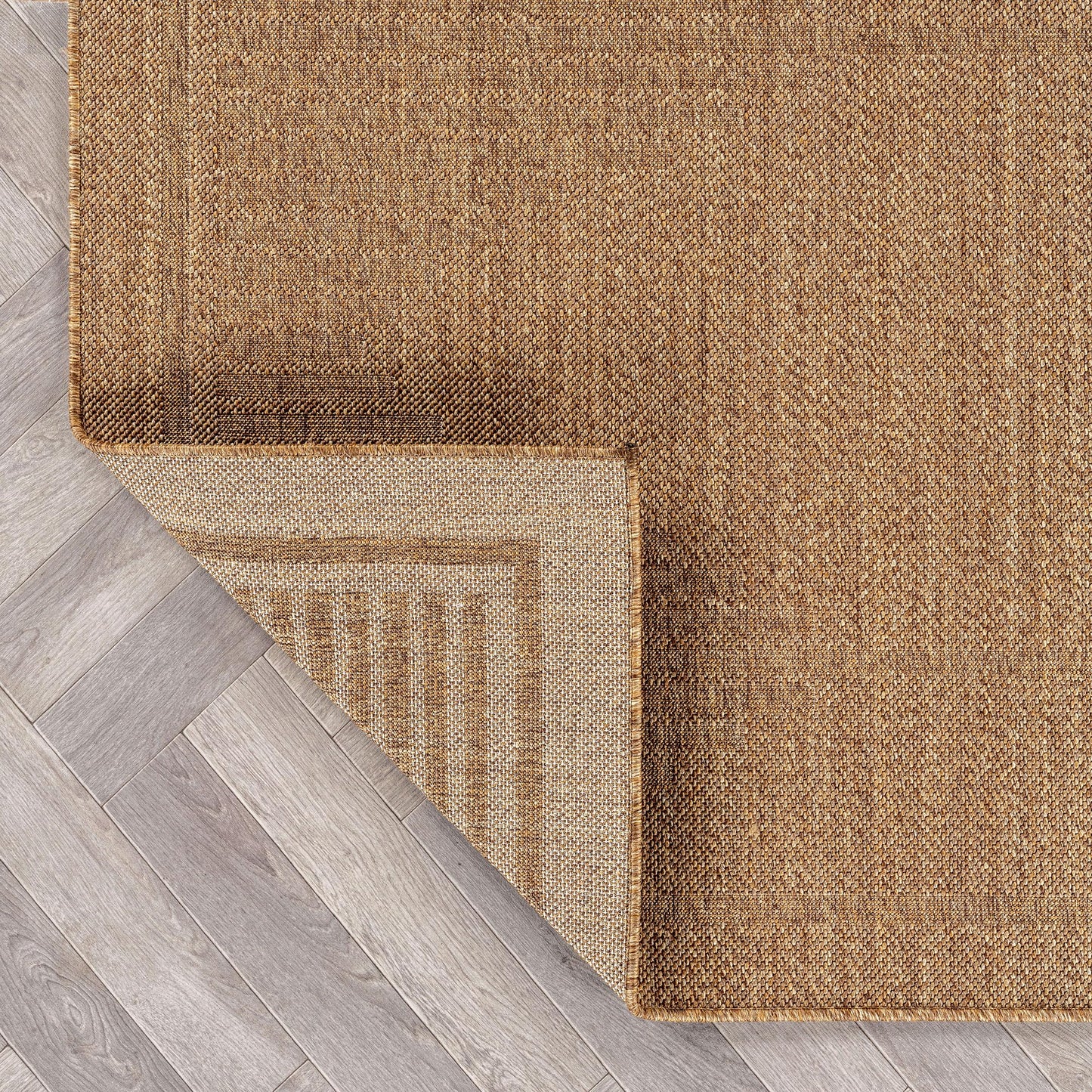 Rugshop Geometric Bohemian Indoor/Outdoor Flat Woven Area Rug, Natural Jute-Style, Easy-Care Patio Rug for Backyard Porch Deck Balcony, 4' x 6' Natural/Jute