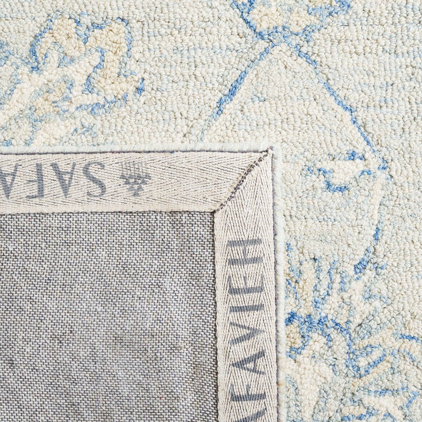SAFAVIEH Micro-Loop Collection 6' x 9' BlueBeige MLP535M Handmade Premium Wool Living Room Dining Bedroom Area Rug
