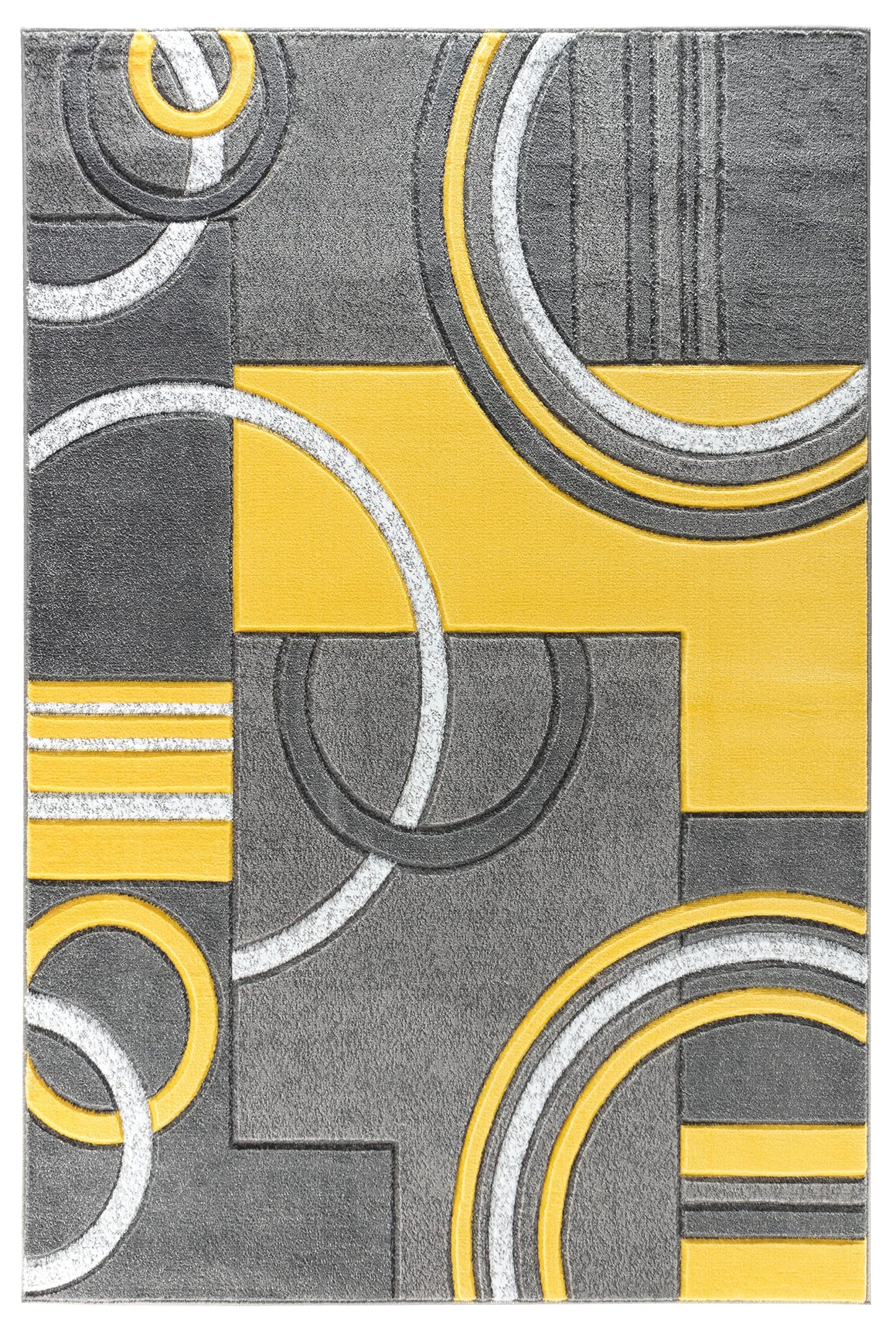 GLORY RUGS Area Rug Modern Soft Hand Carved Contemporary Floor Carpet with Premium Fluffy Texture for Indoor Living Dining Room and Bedroom Area (4x6, Yellow)