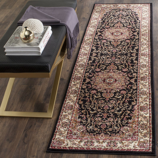 SAFAVIEH Lyndhurst Collection Runner Rug - 2'3" x 6', Black & Ivory, Traditional Oriental Design, Non-Shedding & Easy Care, Ideal for High Traffic Areas in Living Room, Bedroom (LNH329A)