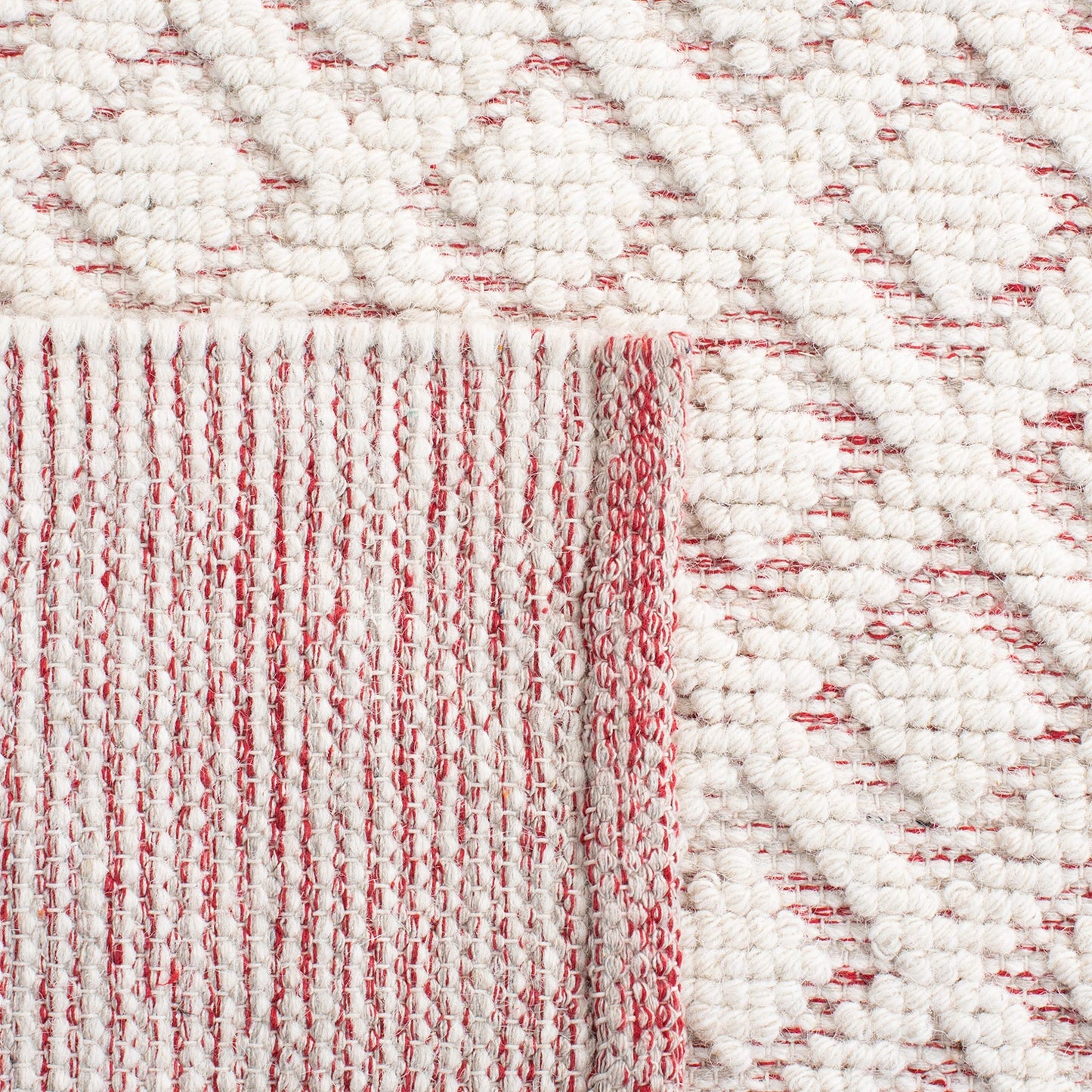 SAFAVIEH Area Rug 8x10 - Vermont Collection - Large - Ivory & Red, Handmade Wool, Ideal for Living Room, Bedroom, Office, Dining Space (VRM304Q)