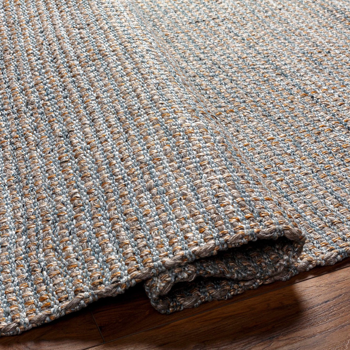 Hauteloom Orinoco Recycled Material Living Room, Bedroom Area Rug - Contemporary - Light Blue, Tan, Medium Gray - 2' x 3'