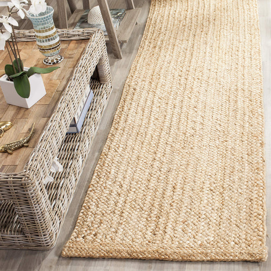 SAFAVIEH Natural Fiber Collection Runner Rug - 2'6" x 10', Natural, Handmade Jute, Ideal for High Traffic Areas in Living Room, Bedroom (NF461A)