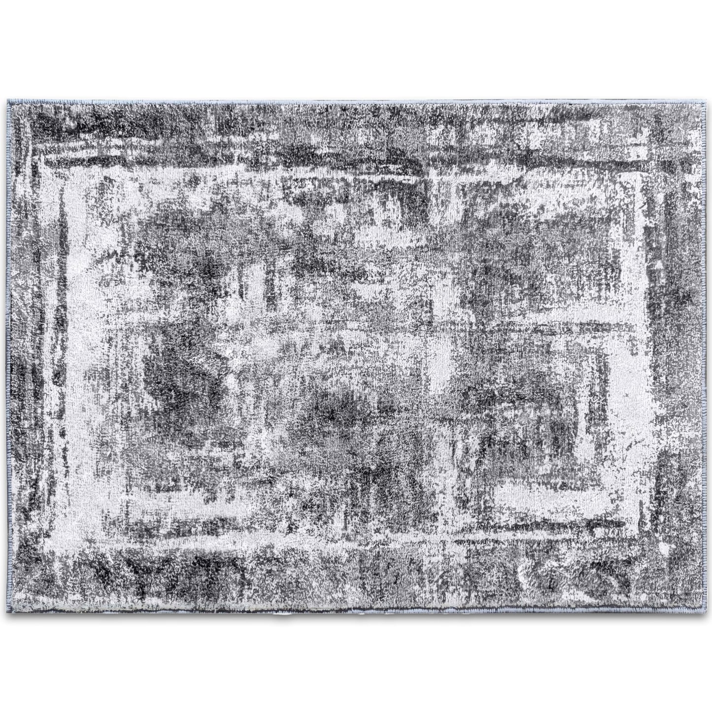 Hudson Comfort 5x7 Area Rug – Machine Washable & Pet-Friendly Rug for Living Room, Bedroom, Nursery, & Offices – Super Soft Faux Rabbit Rug - 8mm Pile Height - Anti-Slip TPR Backing (Gray)