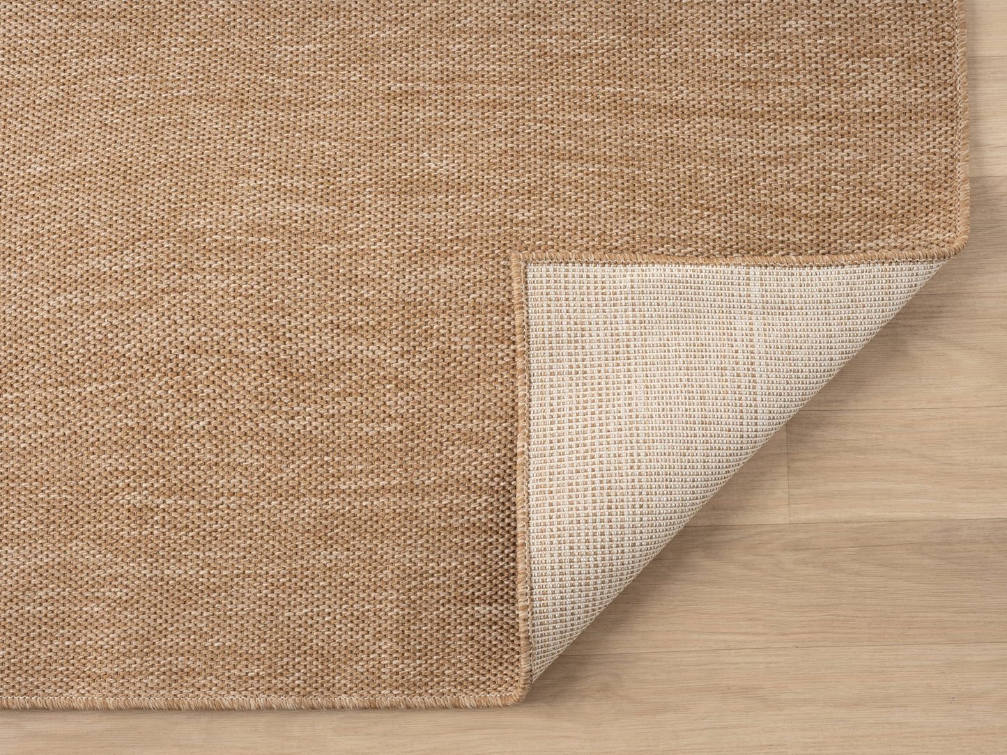 RUGGERRUGS Angela Easy Jute Indoor Outdoor Rug, 8x10 Neutral Solid Jute Look, Polyester, Durable, Easy Care Outdoor Farmhouse Carpet for Patio, Porch, Living Room (8' x 10', Natural)