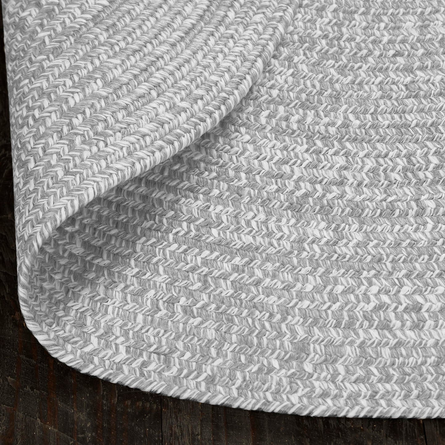 Superior Reversible Braided Indoor/Outdoor Area Rug for Patio, Beach House, Garden, Living Room, Bedroom, Terrace, Veranda, Entryway, Farmhouse, Kitchen, Playroom, Office, 3' x 5', Slate-White