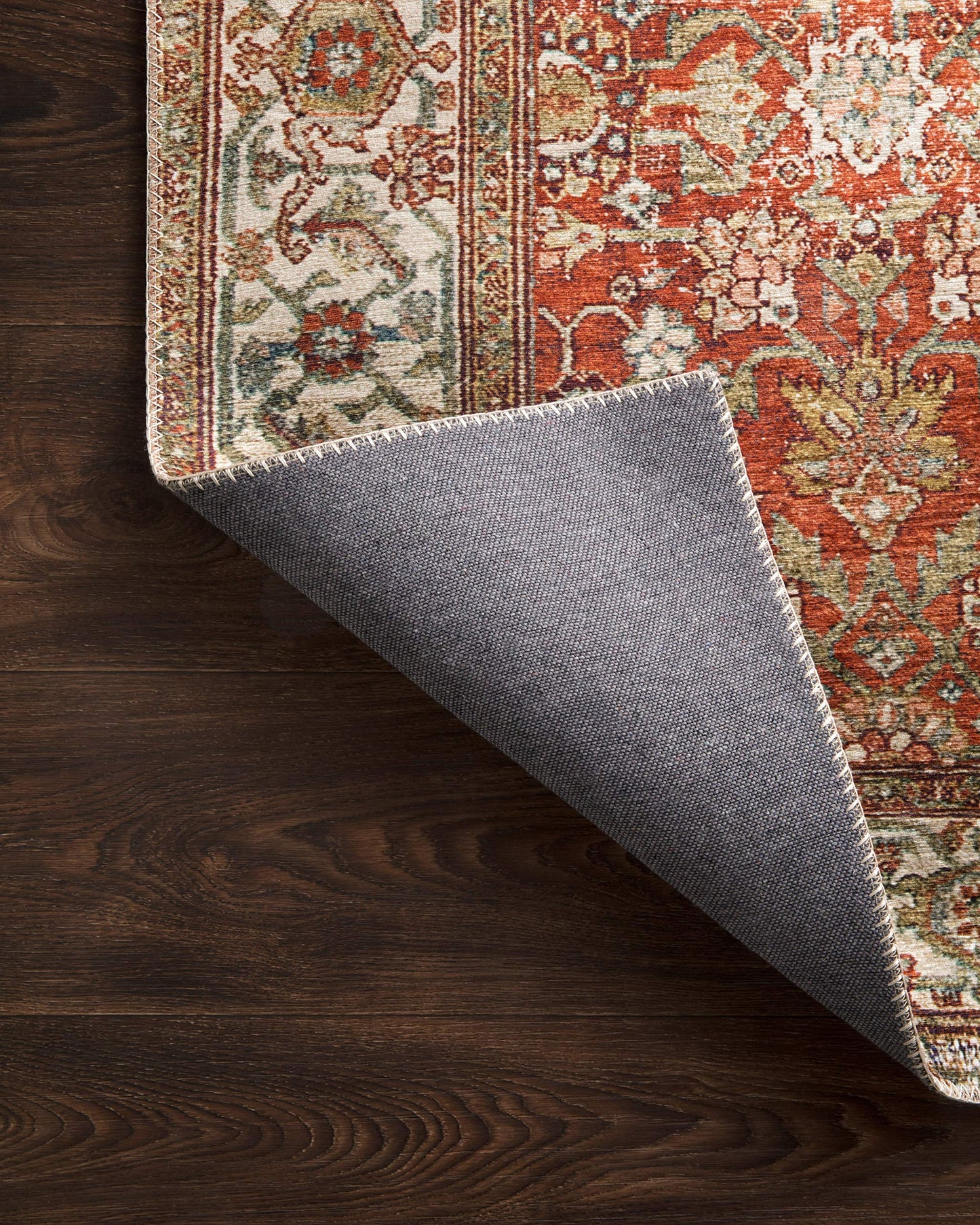 Loloi Layla Collection LAY-05 Ocean/Multi 5'-0" x 7'-6" .13" Thick Area Rug, Soft, Durable, Vintage Inspired, Distressed, Low Pile, Non-Shedding, Easy Clean, Printed, Living Room Rug