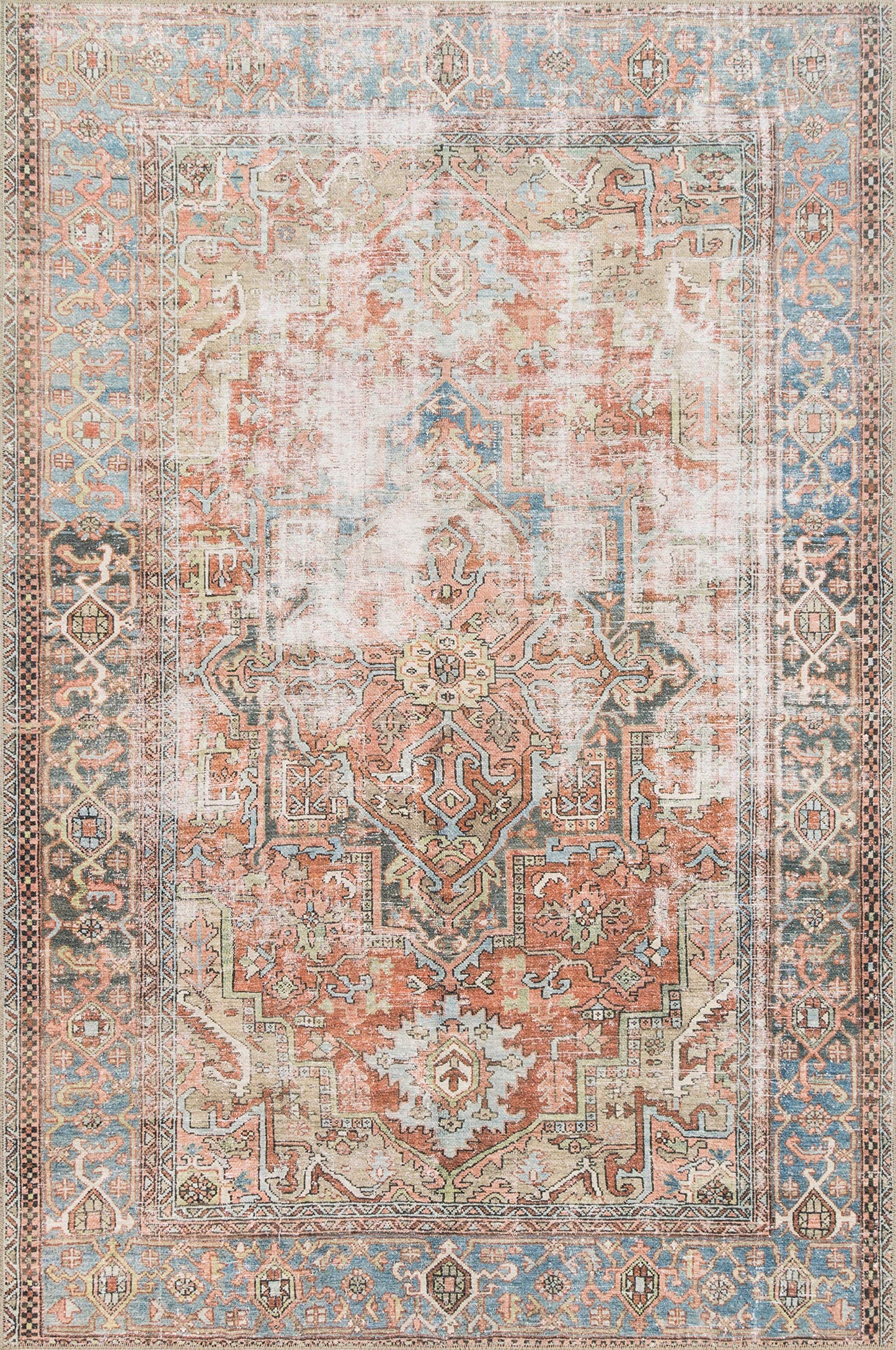 Loloi Loren Collection LQ-15 Terracotta/Sky 8'-4" x 11'-6" Area Rug