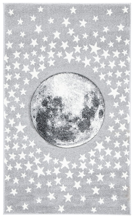 SAFAVIEH Carousel Kids Collection Accent Rug - 2' x 3', Light Grey & White, Non-Shedding & Easy Care, Ideal for High Traffic Areas for Boys & Girls in Playroom, Nursery, Bedroom (CRK135F)
