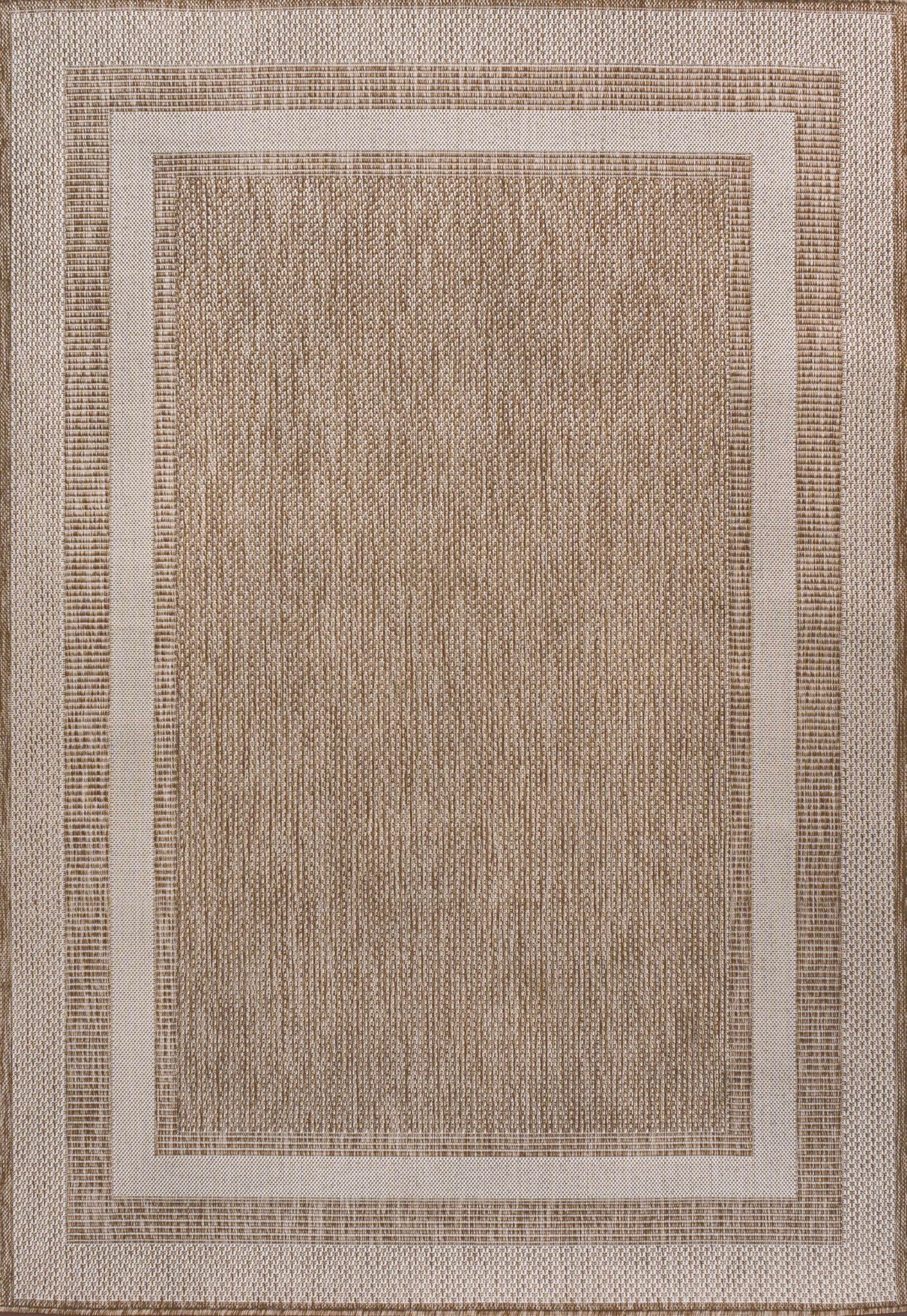 JONATHAN Y 3-Stripe Border Indoor Outdoor Area Rug 3X5 Beige/Cream, Dover Classic for Backyard, Patio, Porch, Easy-Cleaning, High Traffic, Pet-Friendly, Non-Shedding (TSN209A-3)