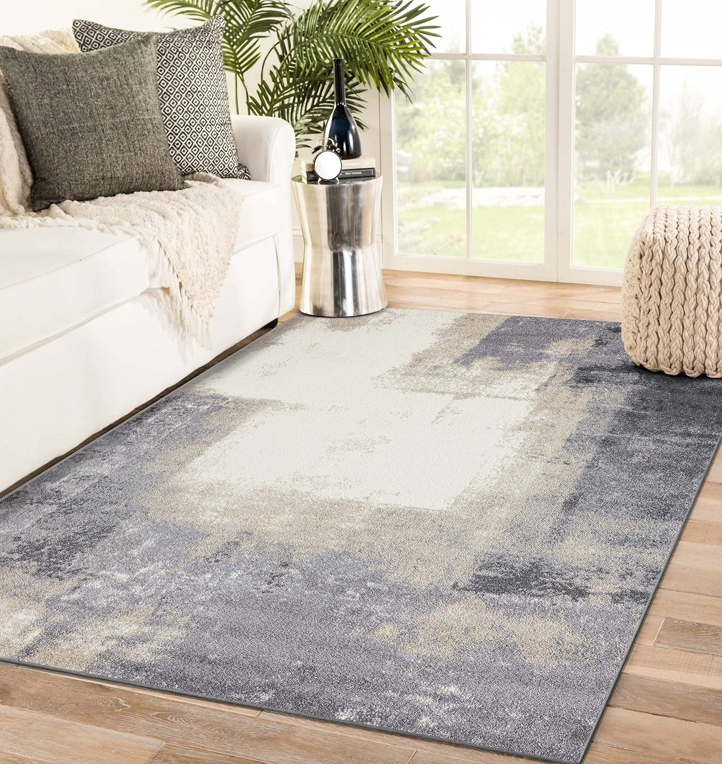 LUXE WEAVERS Classy Modern Abstract Indoor Gray 5x7 Area Rug