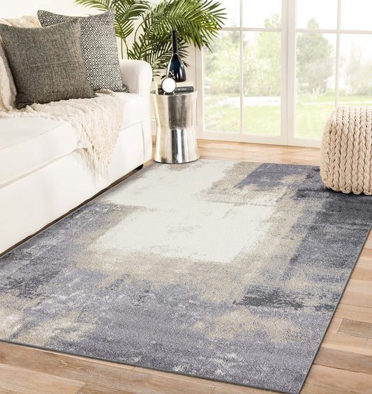 LUXE WEAVERS Classy Modern Abstract Indoor Gray 5x7 Area Rug