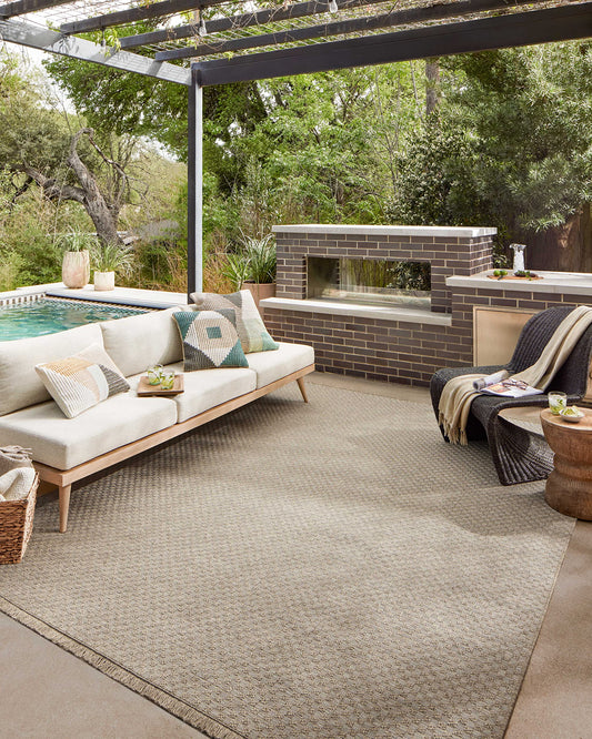 Loloi Dawn Collection Indoor/Outdoor DAW-02 Tan 7'-8" x 10' Area Rug