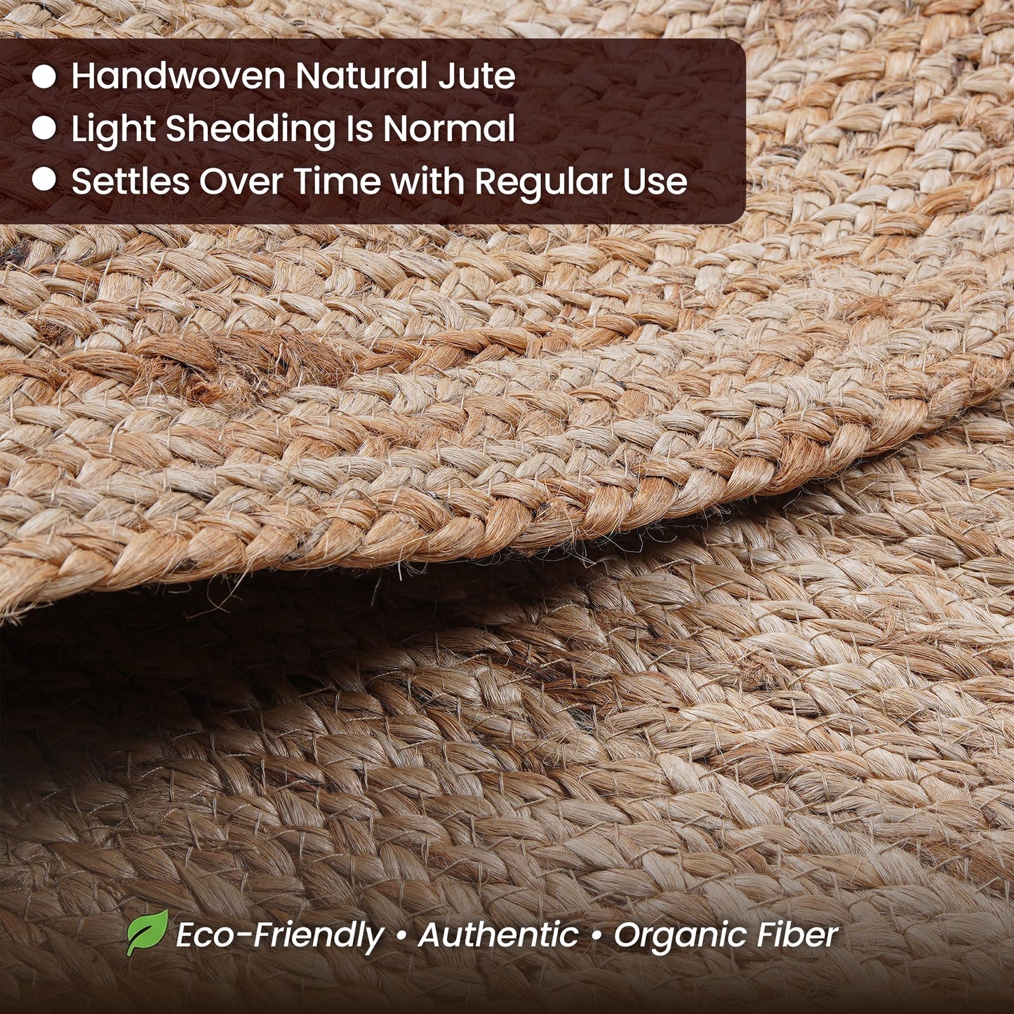 Craft Trade Oval Jute Area Rug for Living Room Bedroom Outdoor Boho Small Hallway Indoor Braided Woven Reversible Sisal Rugs 2x3 Ft Natural