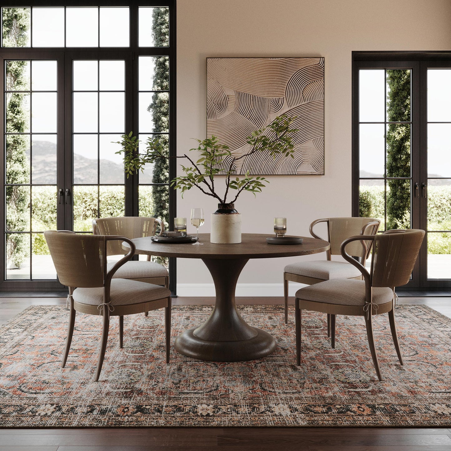 Nuloom Hillstone Collection ' Area Rug, Traditional Vintage Distressed Medallion, Thick and Soft, Durable Non-Shedding Low Pile Poly/Jute Blend, Easy to Clean, Living Room, Bedroom