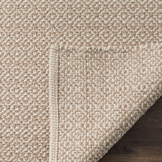 SAFAVIEH Montauk Collection Accent Rug - 2'6" x 4', Ivory & Beige, Handmade Cotton, Ideal for High Traffic Areas in Entryway, Living Room, Bedroom (MTK717G)