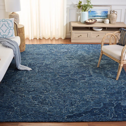 SAFAVIEH Area Rug 8x10 - Metro Collection - Large - Blue, Handmade Wool, Ideal for Living Room, Bedroom, Office, Dining Space (MET115M)