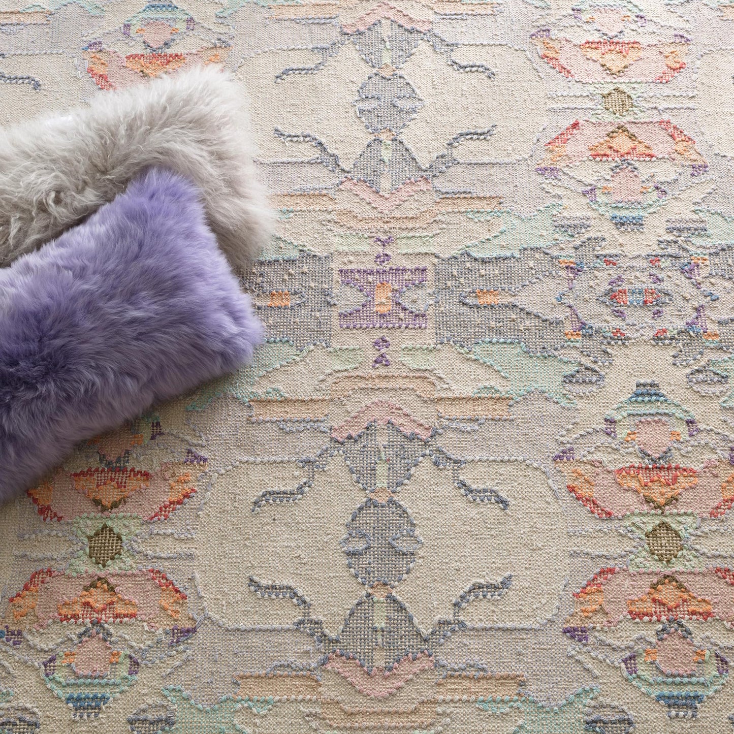 Dash & Albert Chapel Hill Hand Loom Knotted Cotton Rug, 8.5 X 11.5 Feet, Multicolored Geometric Pattern