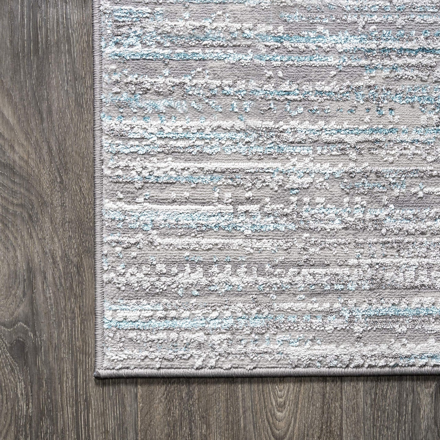 JONATHAN Y Loom Strie' Gray/Turquoise Indoor Area Rug 3X5 ft, Modern for Living Room, Bedroom, Kitchen, Office, Easy-Cleaning, High Traffic, Pet-Friendly, Non-Shedding SOR200B-3