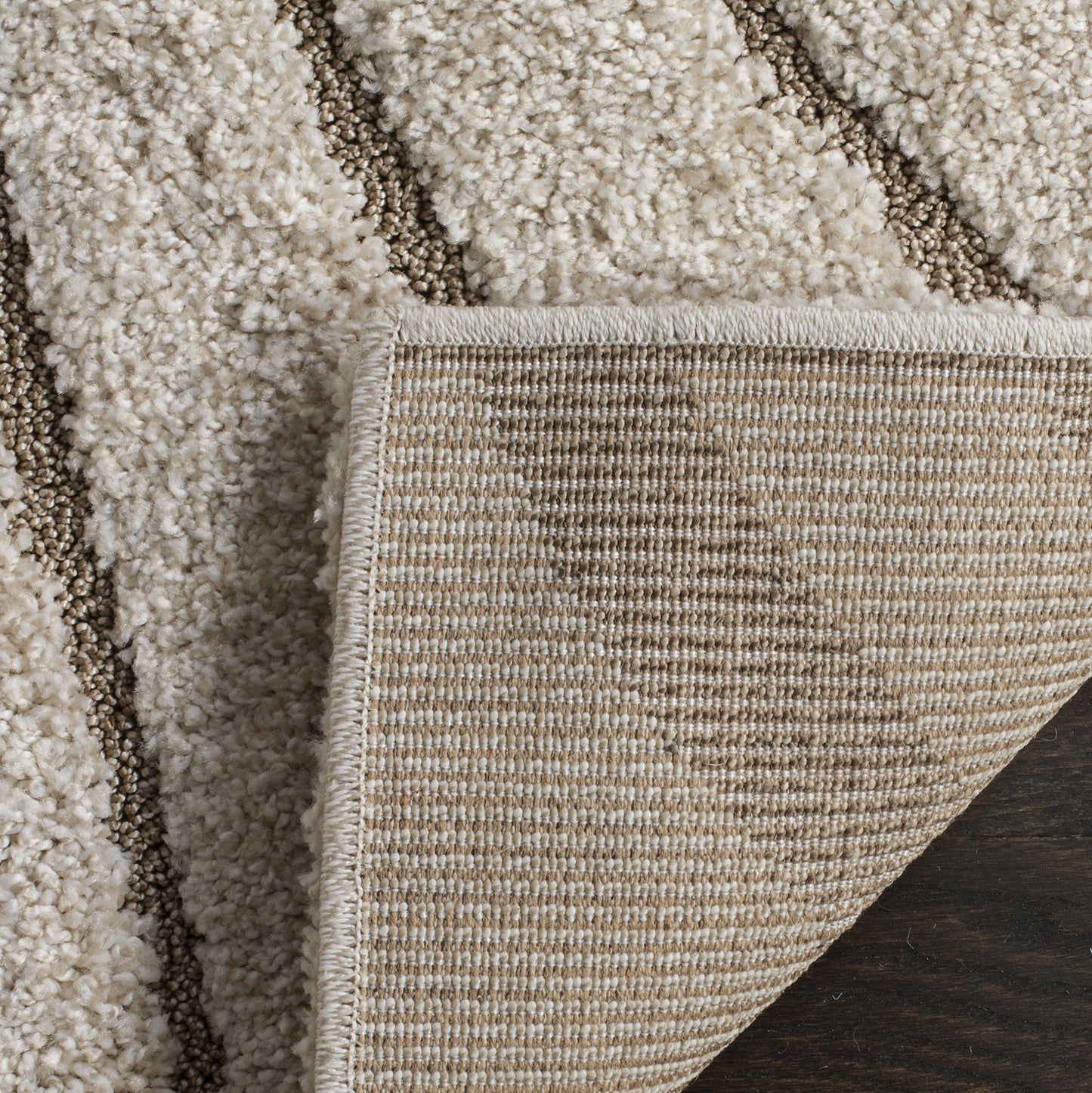 SAFAVIEH Area Rug 8x10 - Florida Shag Collection - Large - Cream & Beige, Non-Shedding & Easy Cleaning, Plush Thick Pile, Ideal for Living Room, Bedroom, Dining Space (SG471-1113)
