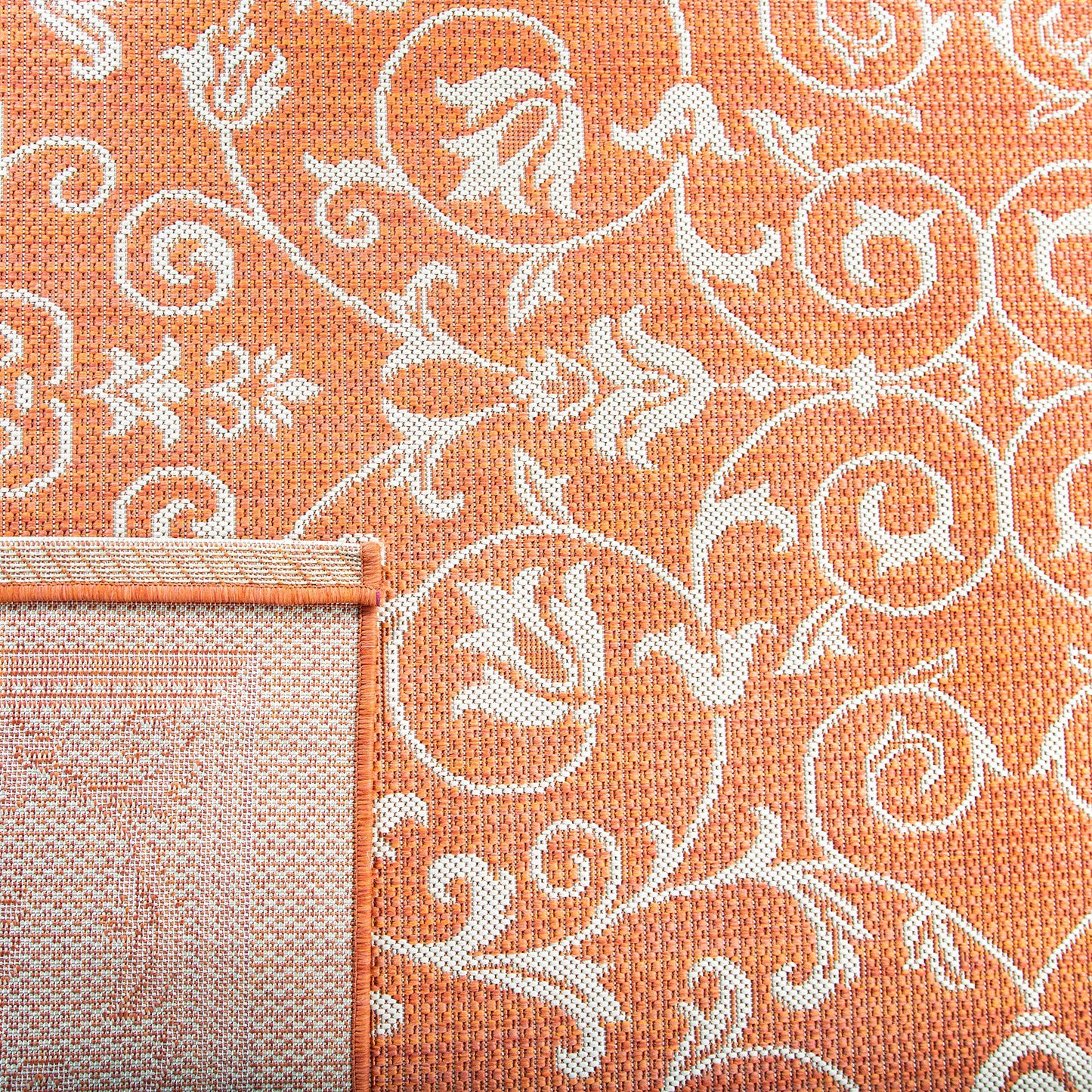 SAFAVIEH Washable Rug Outdoor Courtyard Collection - 2'3" x 6'7" Runner, Terracotta & Natural, Non-Shedding & Easy Cleaning, Ideal for Patio, Entryway, Mudroom, Hallway, Kitchen (CY2098-3202)