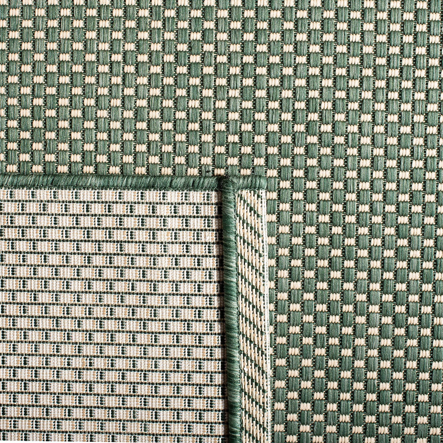 SAFAVIEH Washable Rug Outdoor Courtyard Collection - 2' x 3'7", Dark Green & Beige, Non-Shedding & Easy Cleaning, Ideal for Patio, Front Door, Entryway, Doormat (CY6521-32221)
