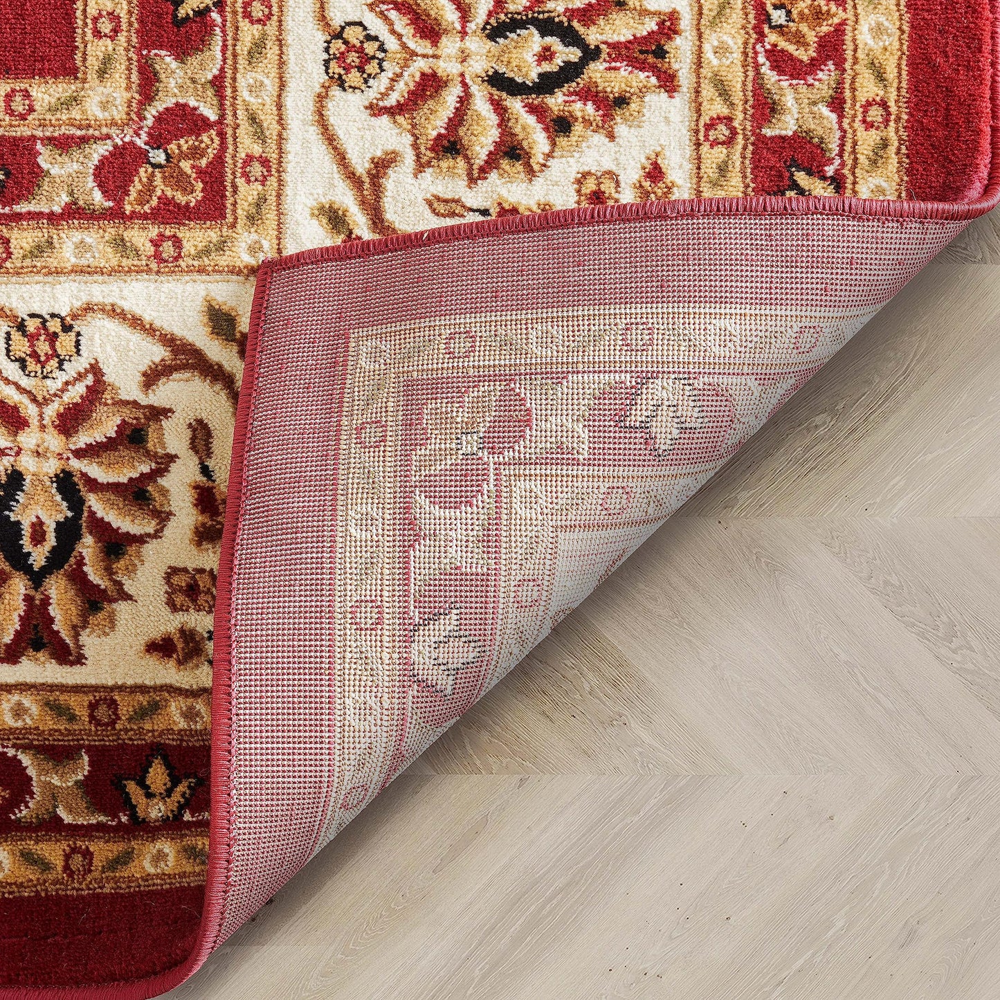 Well Woven Barclay Collection Sarouk Red 5x7 Area Rug - for Living Room, Bedroom, and Dining Room