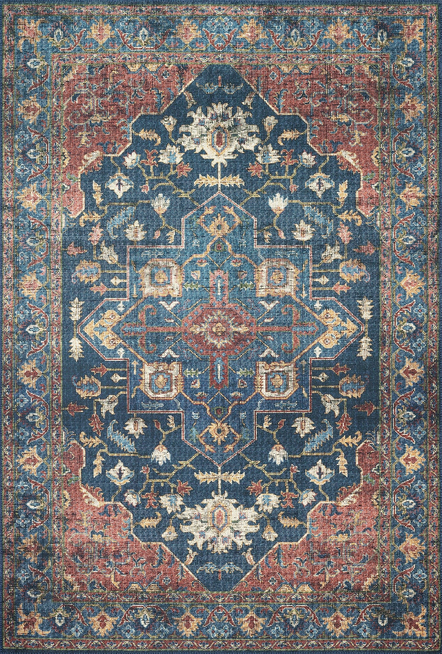Loloi Skye Collection SKY-08 Denim/Brick 6'-0" x 9'-0" Area Rug