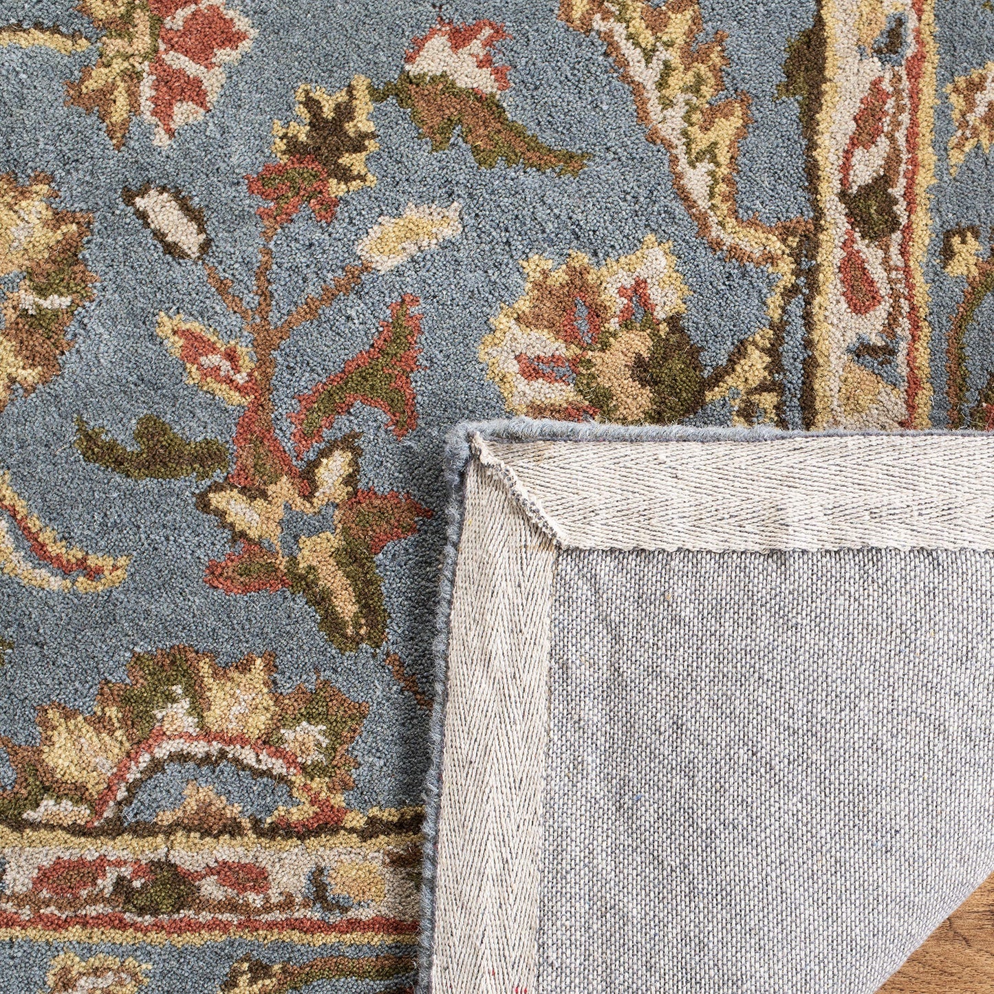 SAFAVIEH Heritage Collection Accent Rug - 2' x 3', Blue & Blue, Handmade Traditional Oriental Wool, Ideal for High Traffic Areas in Entryway, Living Room, Bedroom (HG969A)